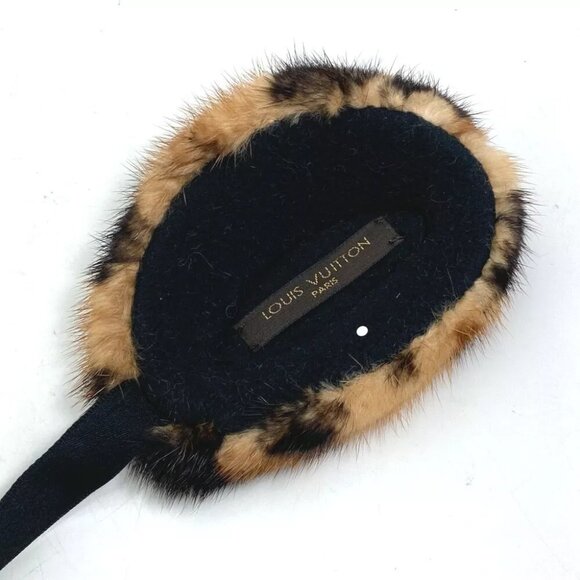 LOUIS VUITTON leopard pattern ear muffler ear warmer Earmuff Brown/Black - Picture 5 of 6